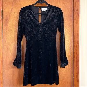 Highline Black Velvet Mini Dress